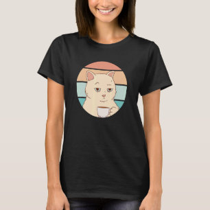 Uttråkad katt med kaffe t shirt