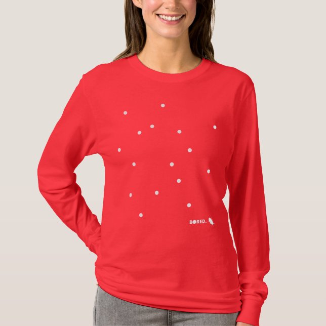 Uttråkad mörka kvinna långärmadT-tröja T-shirt (Framsida)