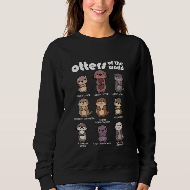 Uttrar Från Hela Världen Söta Kawaii Utter Älskare T Shirt (Framsida)