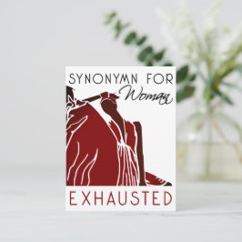 UTTRÖTTAD KVINNA VYKORT