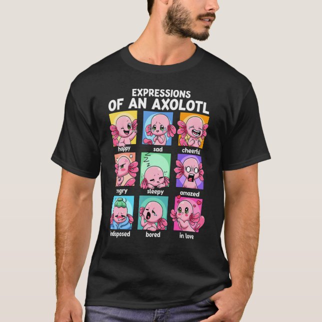 Uttryck av en Axolotl Moods Mexikanska golfen T Shirt (Framsida)