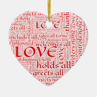 Uttryck av ovillkorlig kärlek i ordkonst julgransprydnad keramik