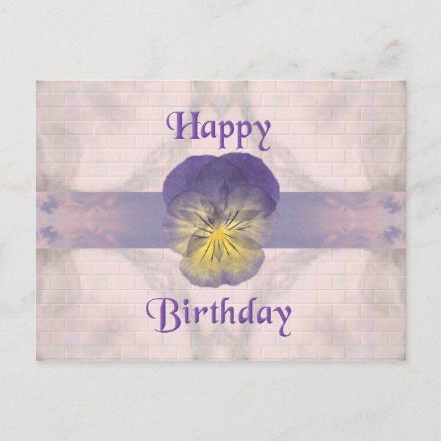 Uttryck ~ Birthday ~ Pansy Vykort (Framsida)