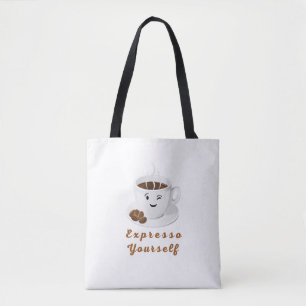 Uttryck Dig Själv – Rolig Leende Kaffe T-Shirt Tygkasse