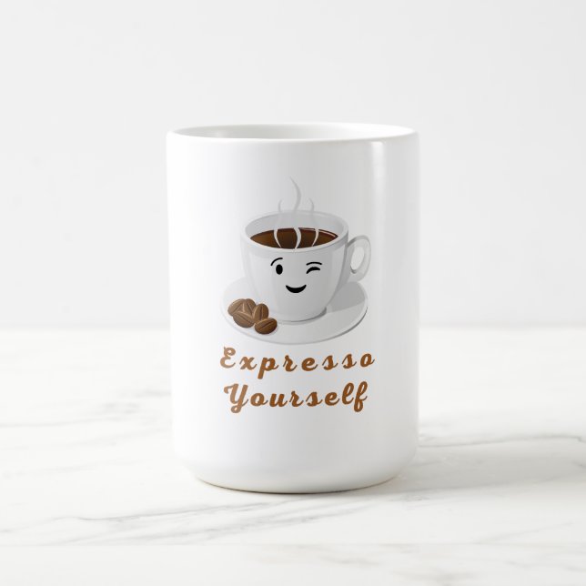 Uttryck dig själv – Rolig leende kaffekaffe T-shir Kaffemugg (Center)