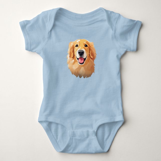 Uttryck för Cute Golden Reparation Hund Lycklig An T Shirt (Framsida)