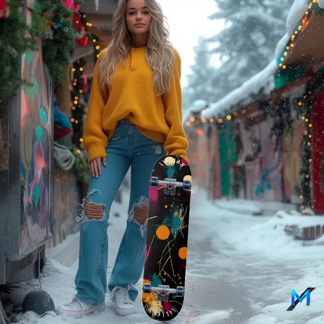 Uttryck för fet Abstrakt - skateskal Mini Skateboard Bräda 18,5 Cm (Skapare uppladdad)