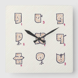 uttryck fyrkantig klocka