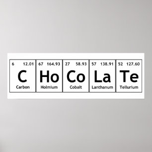 Uttrycker det periodiska bord för chokladvetenska poster