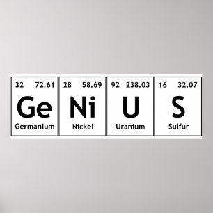 Uttrycker det periodiska bord för snillekemi poster