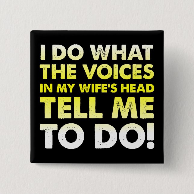 Uttrycker i min fru Head roligt knäppas emblem Knapp (Framsida)