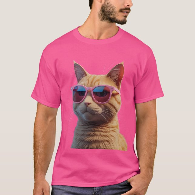 Uttrycklig 3D-Orange - katt Tee (Framsida)