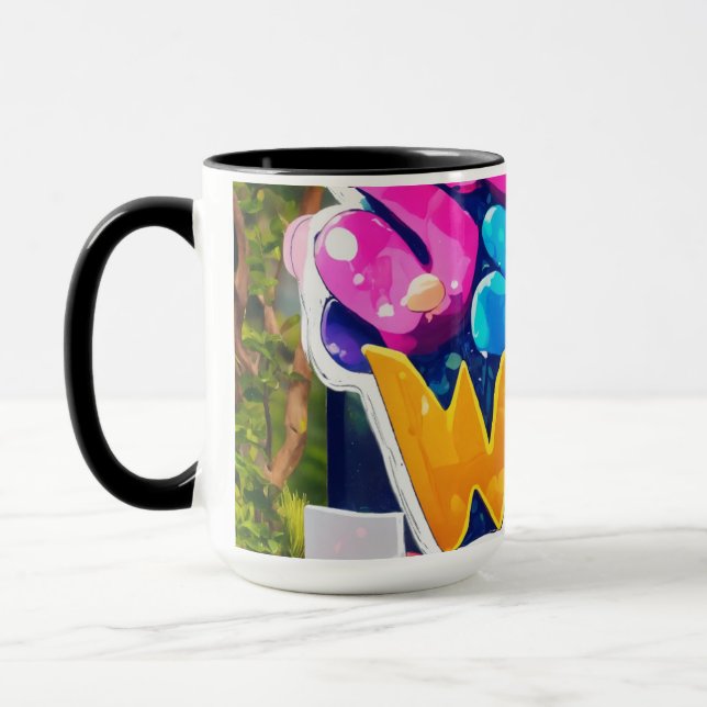 Uttrycklig "AY"-Logotyp - en kreativ fusion Mugg (Vänster)
