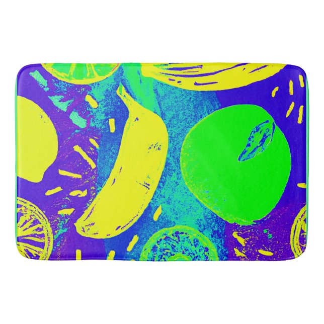 Uttrycklig frukt Neon Färg Mönster Art Badrumsmatta (Framsidan)