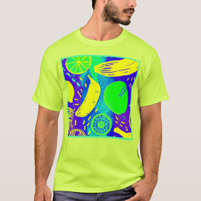 Uttrycklig frukt Neon Färg Mönster Art T Shirt (Framsida)