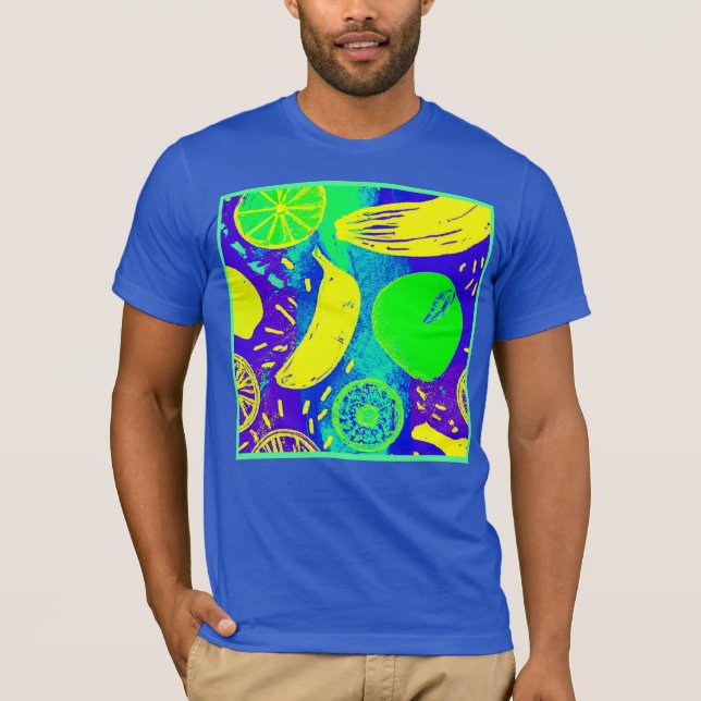 Uttrycklig frukt Neon Färg Mönster Art T Shirt (Framsida)