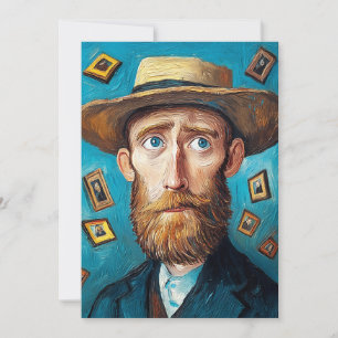 Uttrycklig Porträtt-belagd man i Van Gogh Stil Inbjudningar