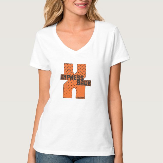 Uttrycklig tillbaka kvinna V-Nacke T-tröja Tee (Framsida)