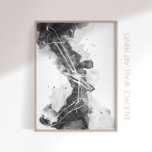 Uttrycklig väggkonst av svart och vit abstrakt