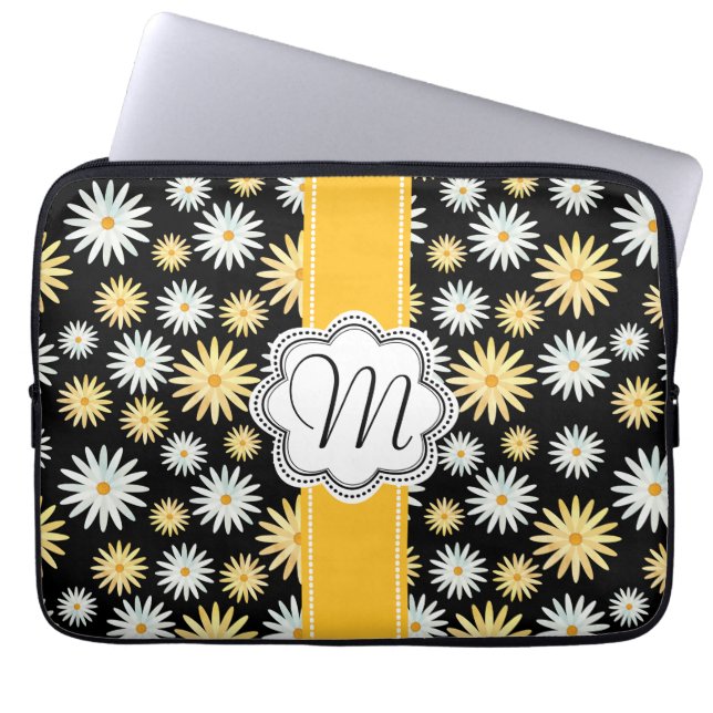 Uttrycklig vattenfärg April Daisy Mönster Laptop Fodral (Framsidan)