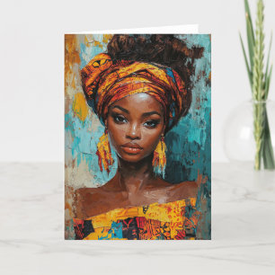 Uttryckligt afrikansk-inspirerad Porträtt Tack Kort