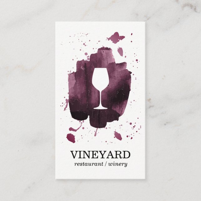 Uttryckligt borstat Struktur/Vin-glas Visitkort (Framsida)