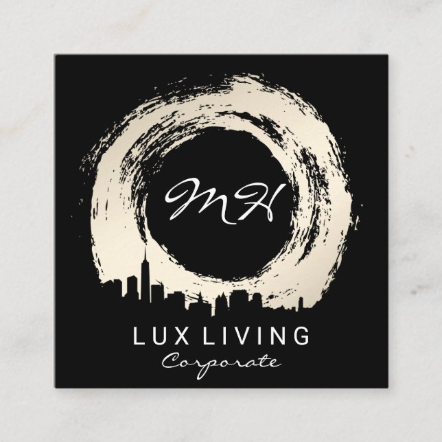Uttryckligt brödhus och Cityscape Fyrkantigt Visitkort (Framsida)