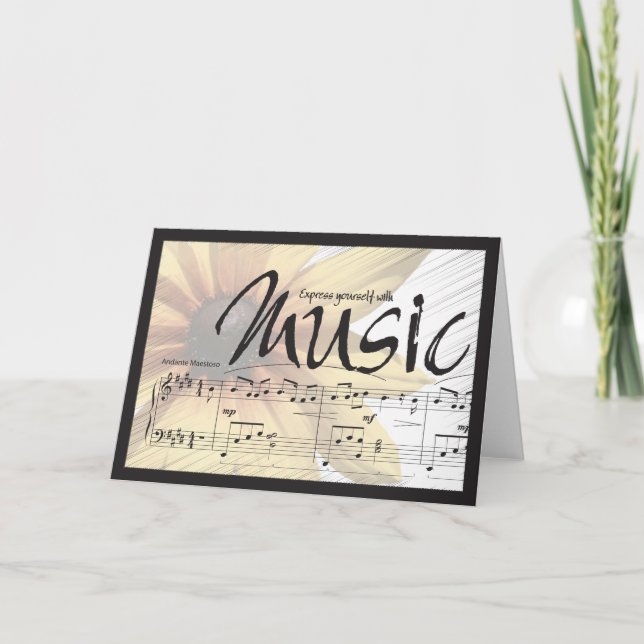 Uttryckligt dig med musik Notecard Kort (Framsida)