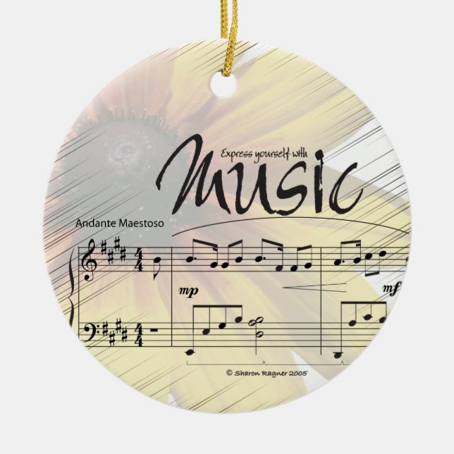 Uttryckligt dig med musikprydnaden julgransprydnad keramik (Framsidan)