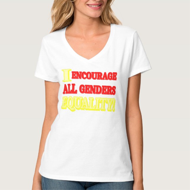 Uttrycksdesign för "ALLA GENDER - JÄMSTÄLLDHET". K T Shirt (Framsida)