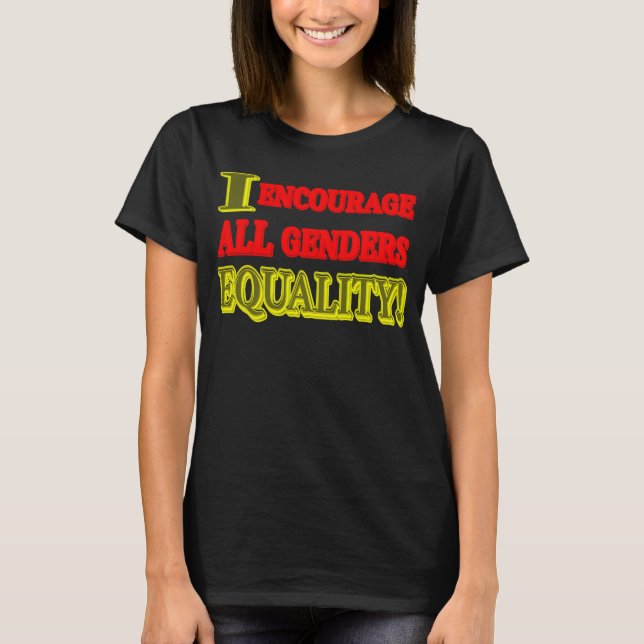 Uttrycksdesign för "ALLA GENDER - JÄMSTÄLLDHET". K T Shirt (Framsida)
