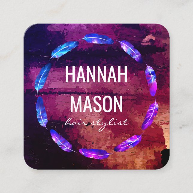 Uttrycksfärg/luddgummi Fyrkantigt Visitkort (Framsida)