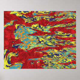 Uttrycksflöde för brant röd Abstrakt Poster