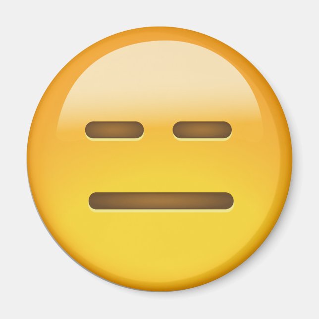 Uttryckslös Ansikte Emoji Magnet (Framsidan)
