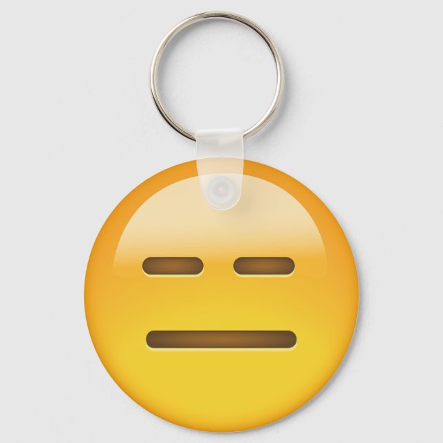 Uttryckslös Ansikte Emoji Nyckelring (Framsida)