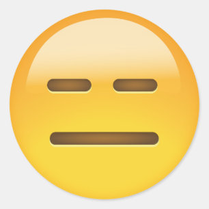 Uttryckslös Ansikte Emoji Runt Klistermärke