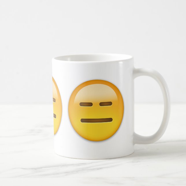 Uttryckslöst ansikte Emoji Kaffemugg (Höger)