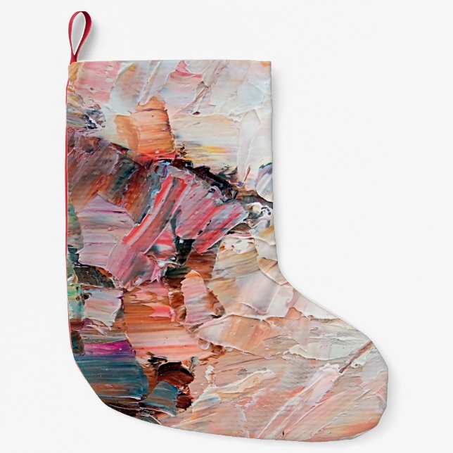 Uttryckspräglade pastyoljefärger och liknande.  liten julstrumpa (Framsidan)