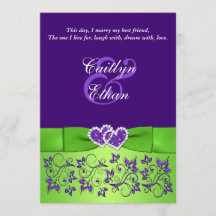 UTTRYCKT BW-inbjudan till Blommigt av Lila Grönt 