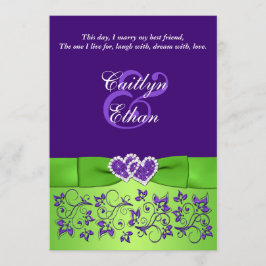 UTTRYCKT BW-inbjudan till Blommigt av Lila Grönt  Inbjudningar