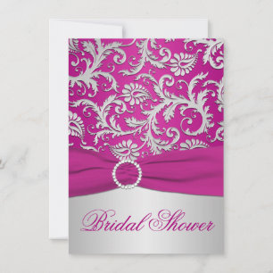 UTTRYCKT RIBBON Magenta Silver Möhippa Inbjudan