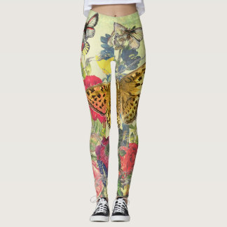 UTTRYCKTA BUTTERFLIER OCH BLOMMAR LEGGINGS