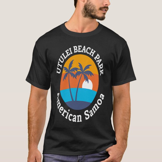 Utulei Park Beach American Samoa Summer Vacation S T Shirt (Framsida)