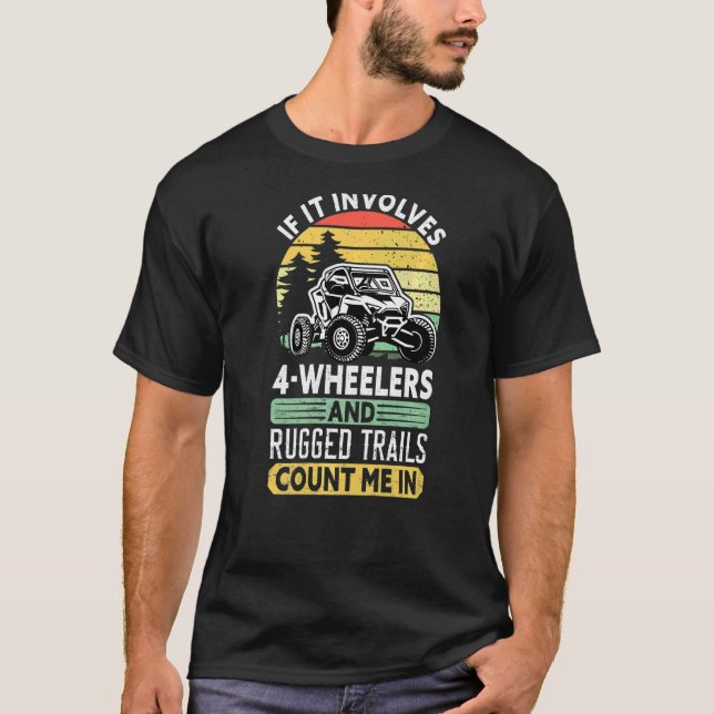 Utv Atv Dirt 4 Wheeler Off Road Tävla Mudding Vin T Shirt (Framsida)