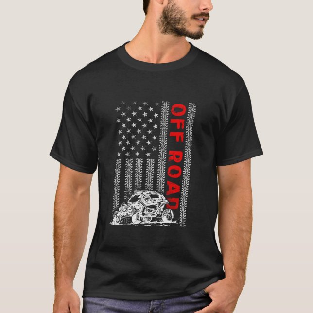 UTV Four Wheeler Off Road Road Dirt Track American T Shirt (Framsida)