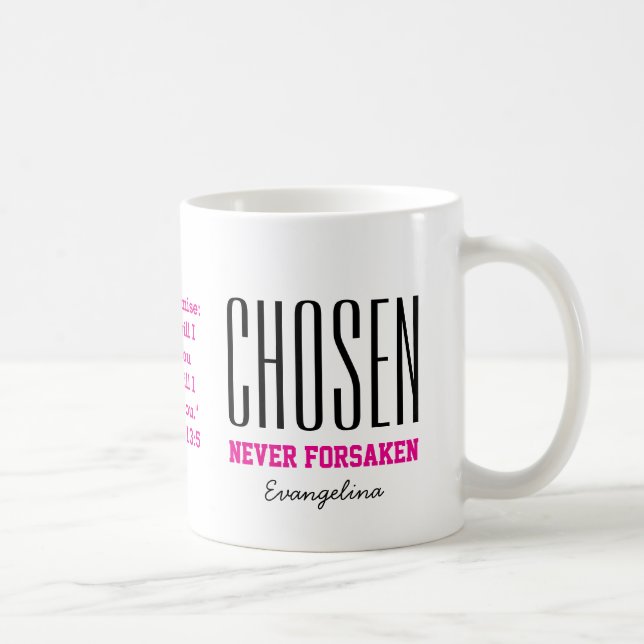UTVALD ALDRIG ÖVERGIVEN Inspirerande Ny Kristendom Kaffemugg (Höger)
