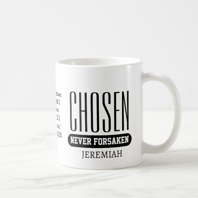 UTVALD ALDRIG ÖVERGIVEN Personlig kristen  Kaffemugg (Höger)