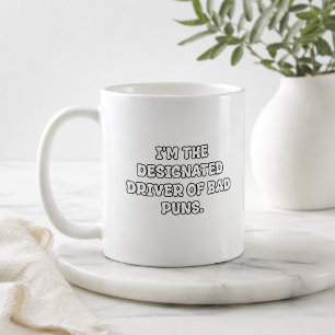 Utvald Förare av Dåliga Puns-typografi Kaffemugg