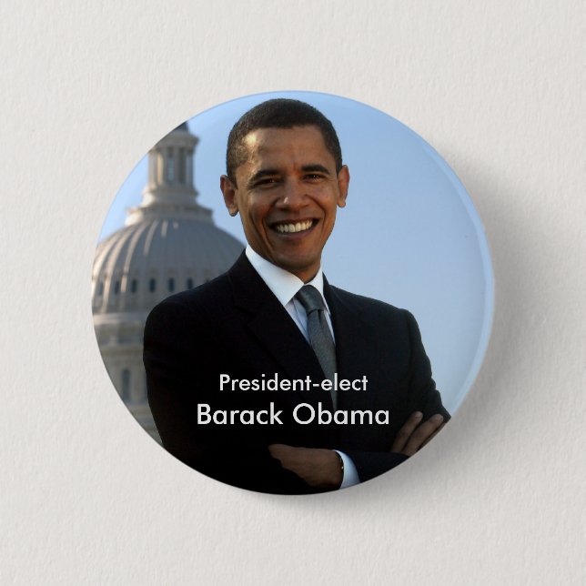 Utvald president - Barack Obama Buton Knapp (Framsida)