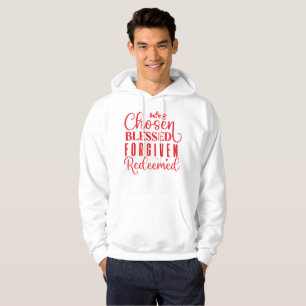 Utvald Salig Förlåten Förlöst Tro Hoodie